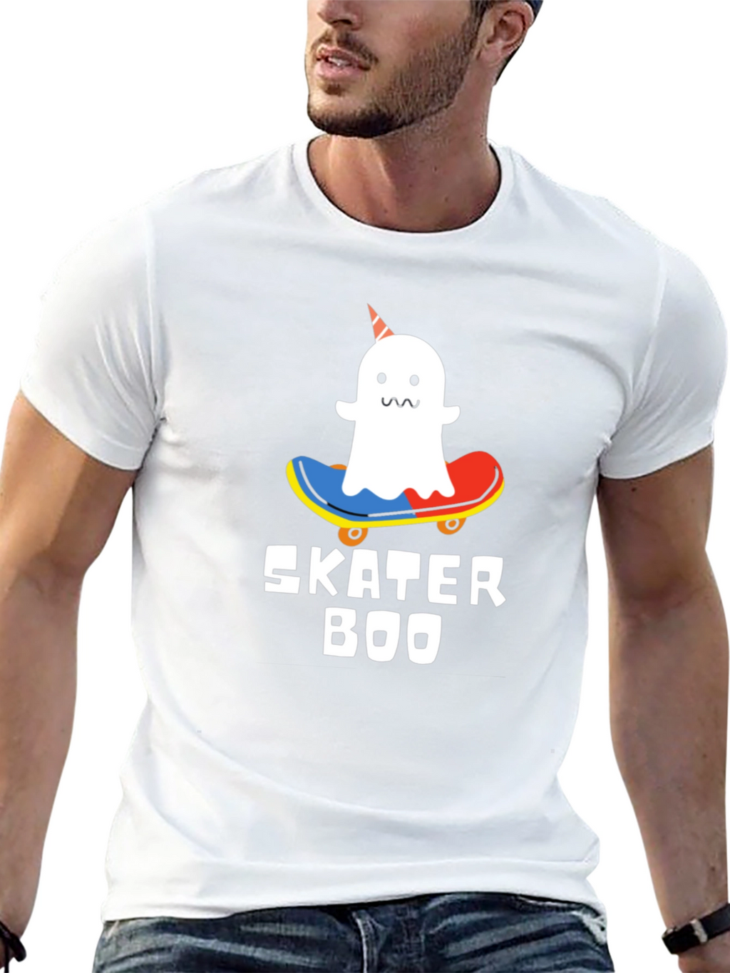 Skater Boo T-Shirt - Ghost on Skateboard