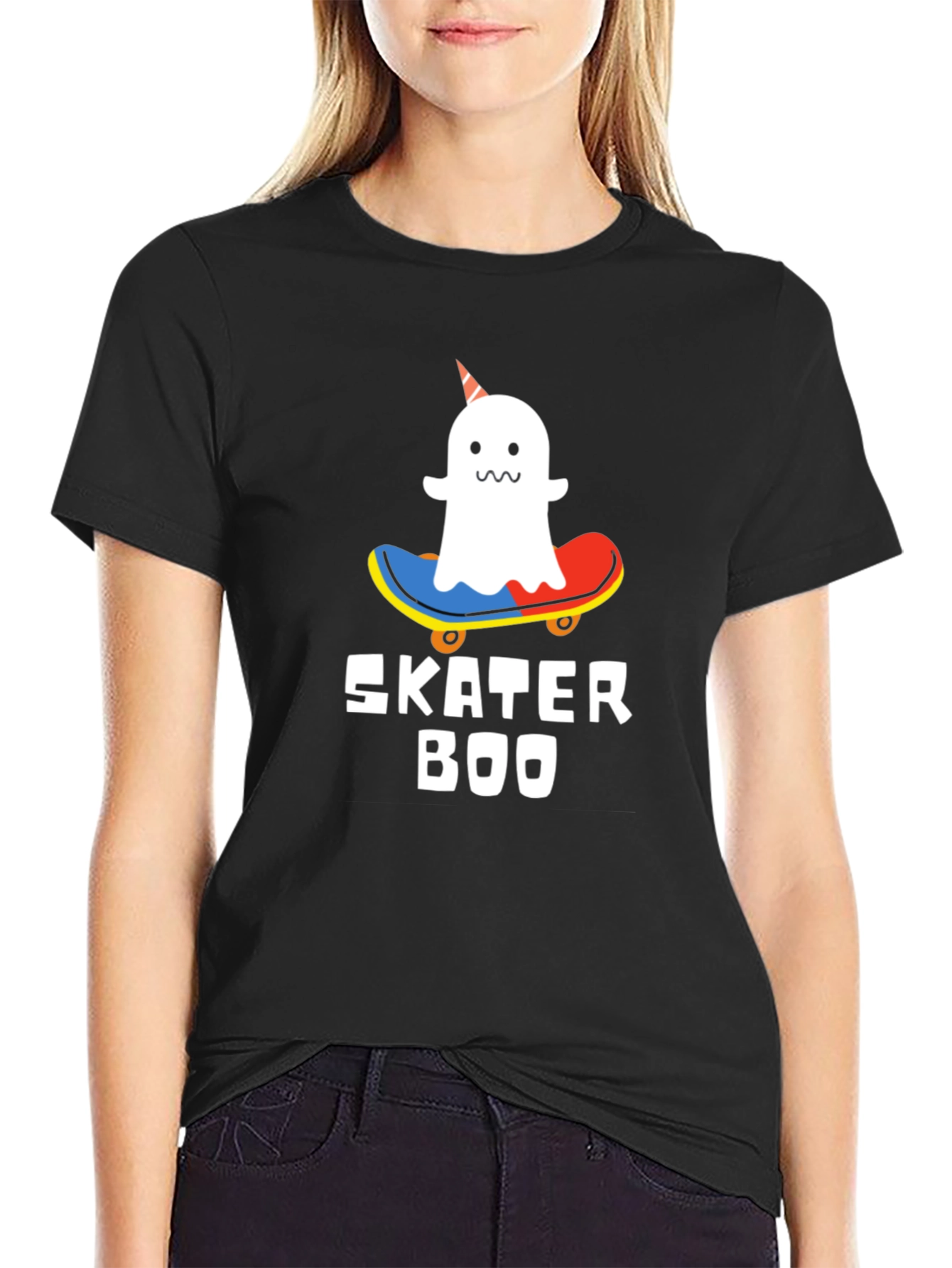 Skater Boo T-Shirt - Ghost on Skateboard