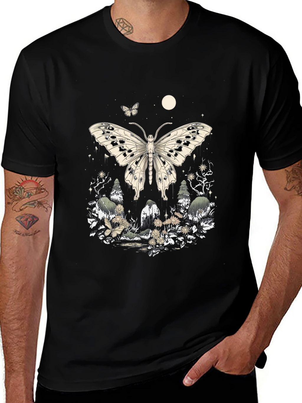 Butterfly Forest Graphic Tee - Unique Design