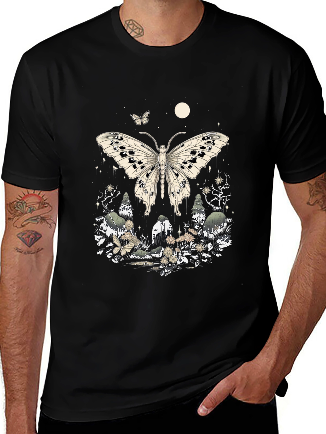 Butterfly Forest Graphic Tee - Unique Design