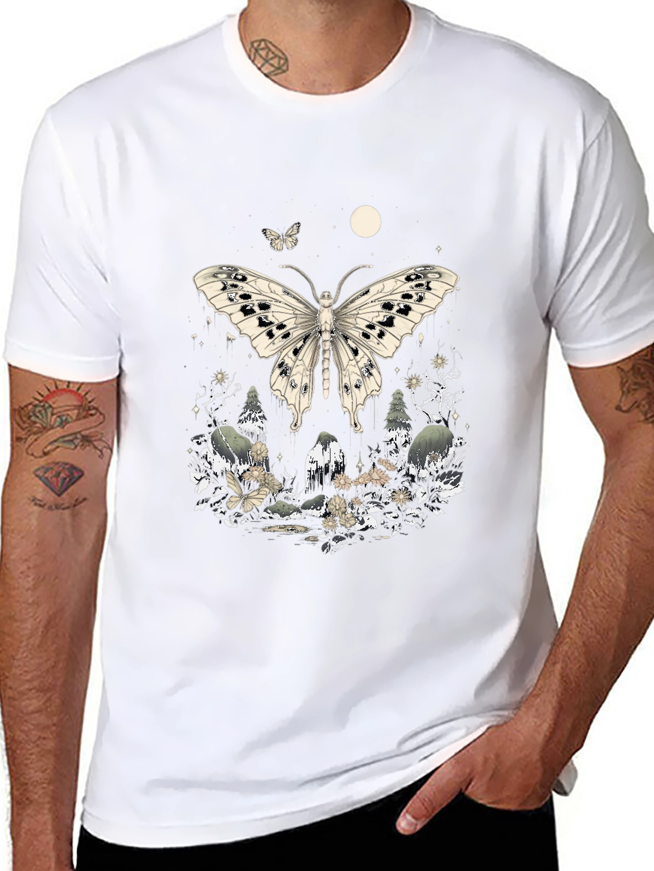 Butterfly Forest Graphic Tee - Unique Design