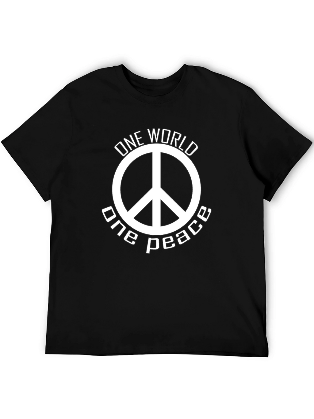 One World One Peace Graphic T-Shirt - Black