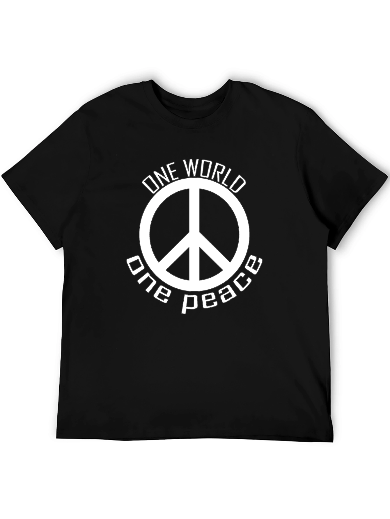 One World One Peace Graphic T-Shirt - Black