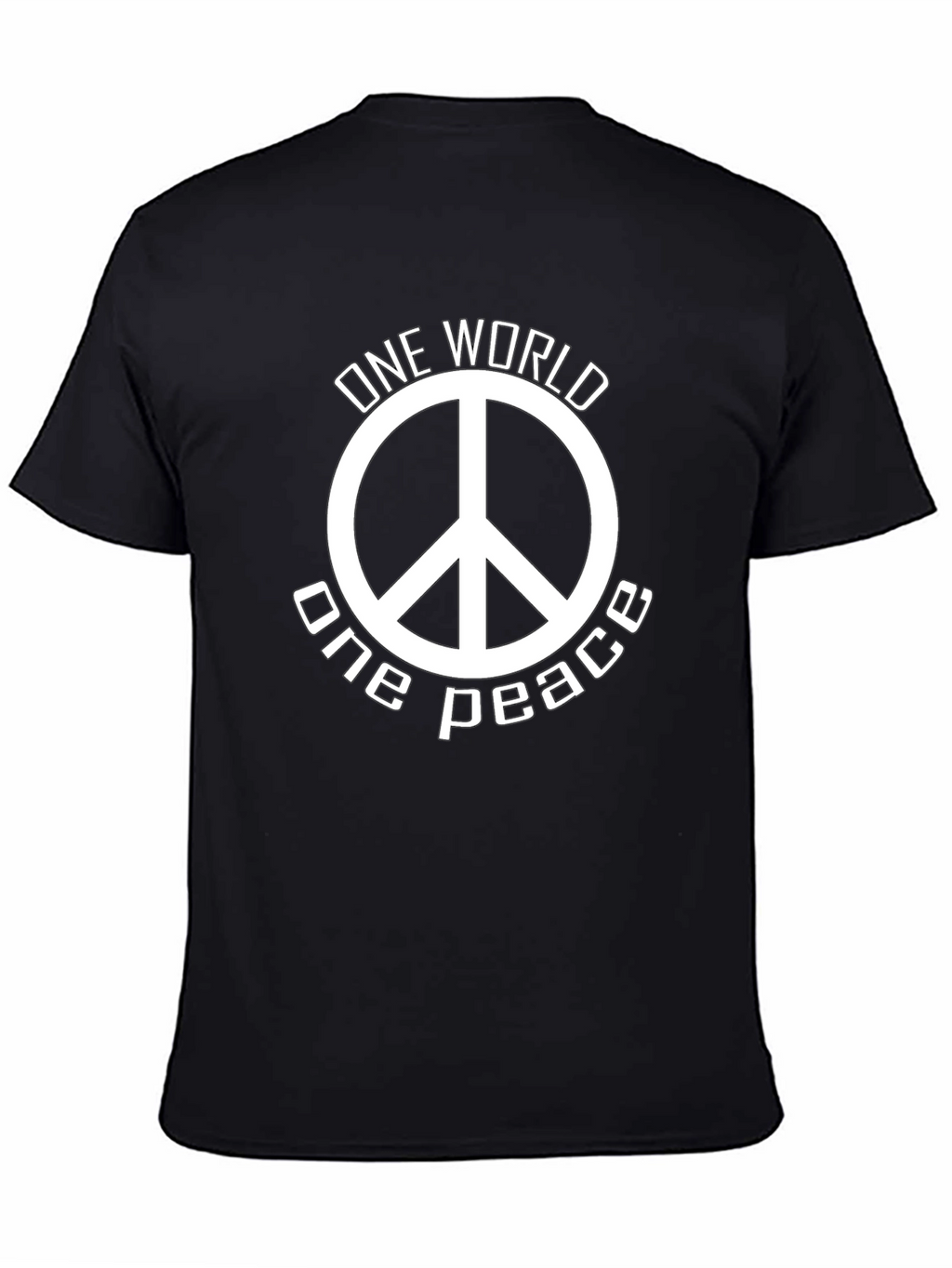 One World One Peace Graphic T-Shirt - Black