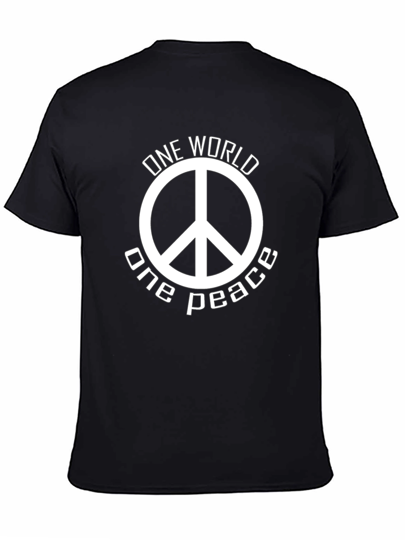 One World One Peace Graphic T-Shirt - Black