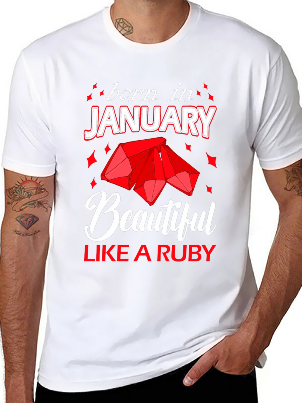 Born in January Ruby Gemstone T-Shirt
