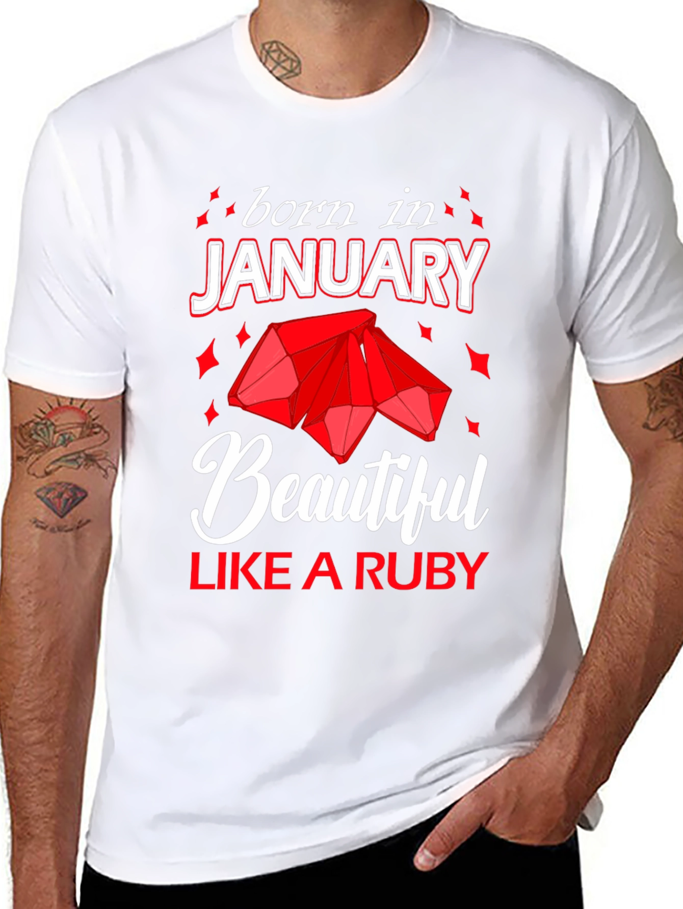 Born in January Ruby Gemstone T-Shirt