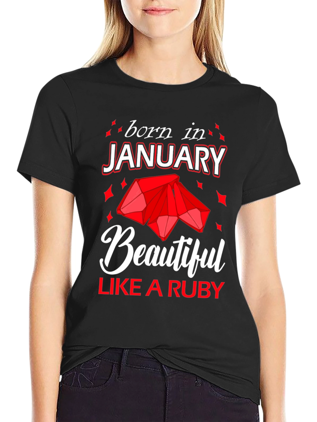 Born in January Ruby Gemstone T-Shirt