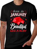 Born in January Ruby Gemstone T-Shirt