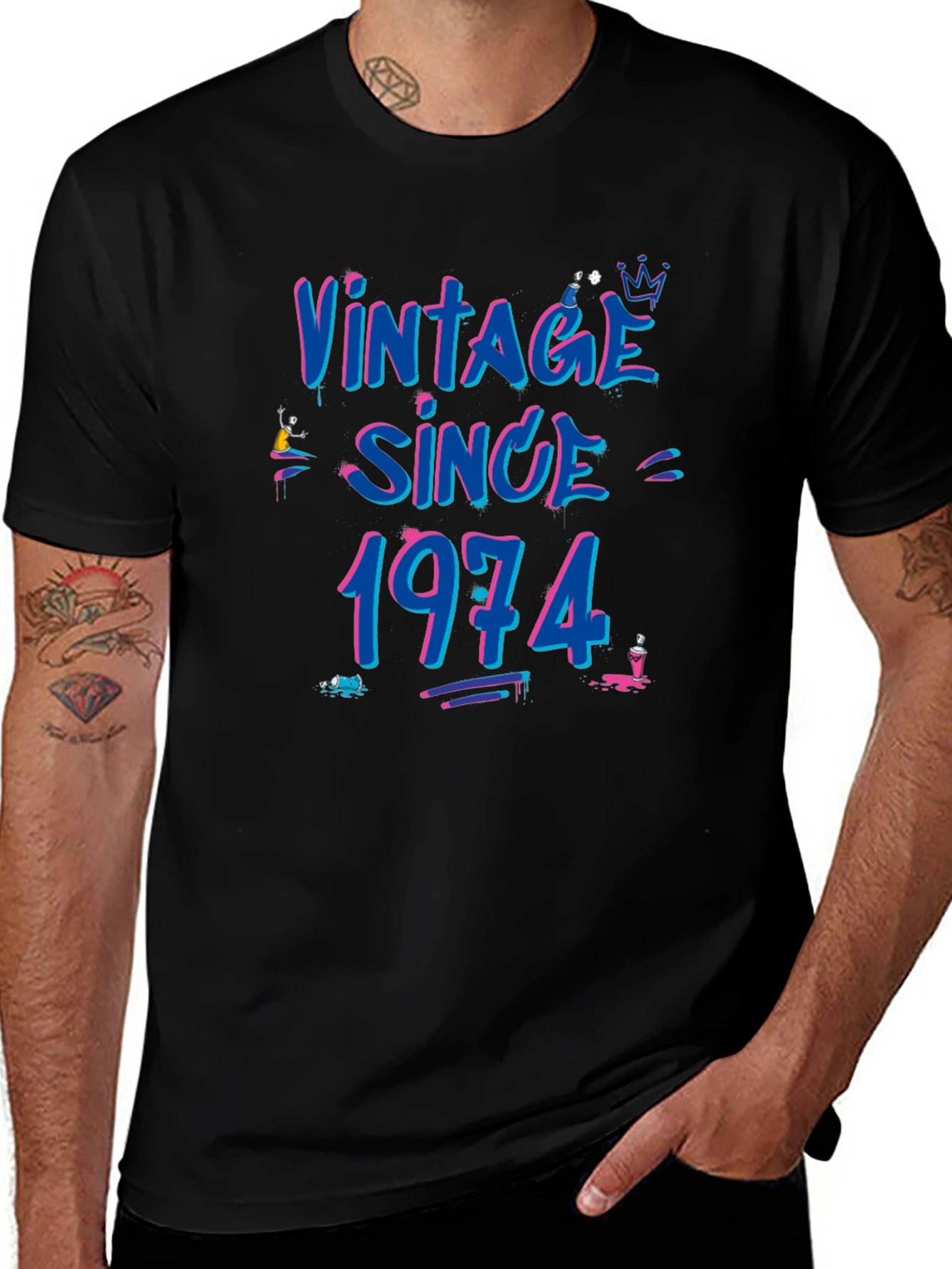 Vintage Since 1974 Black T-Shirt