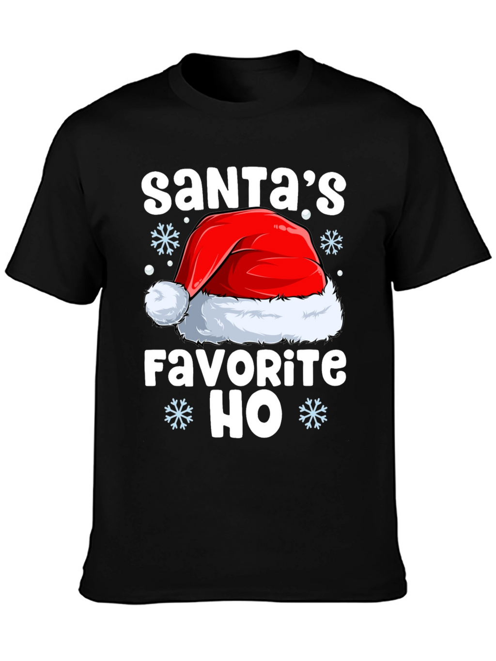Santas Favorite HO Black Christmas T-Shirt