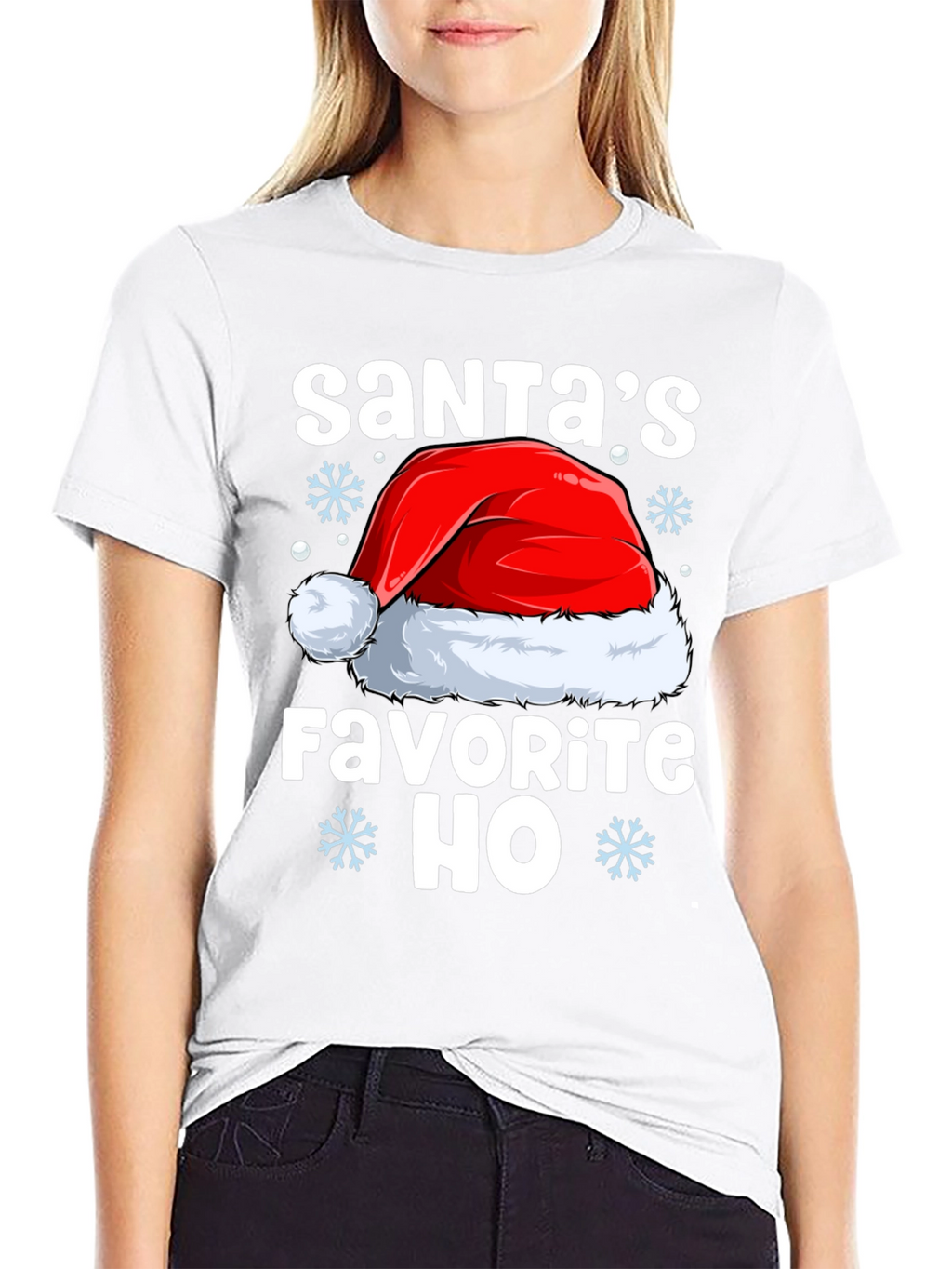 Santas Favorite HO Black Christmas T-Shirt