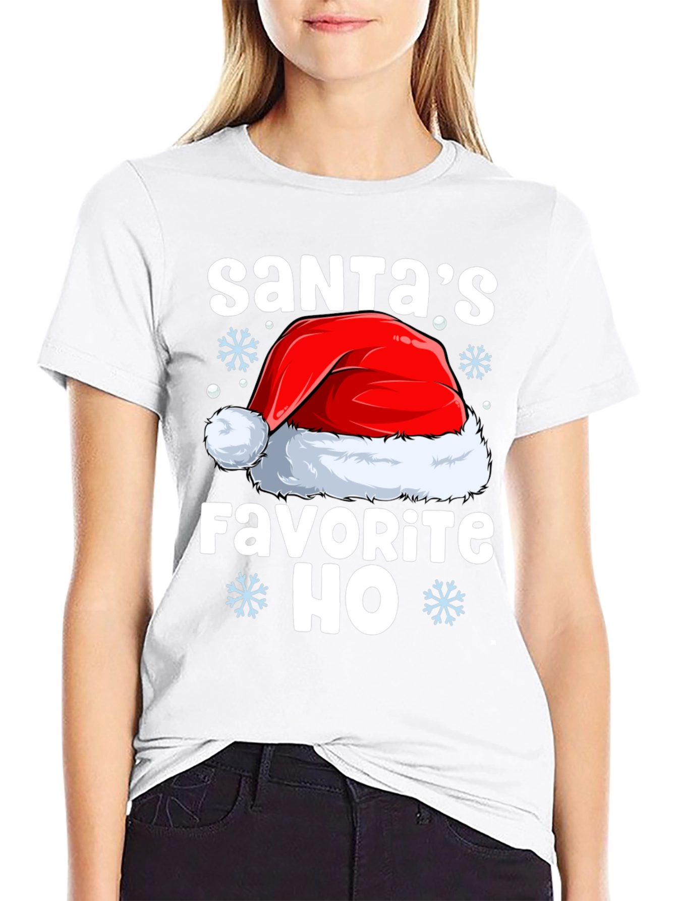 Santas Favorite HO Black Christmas T-Shirt