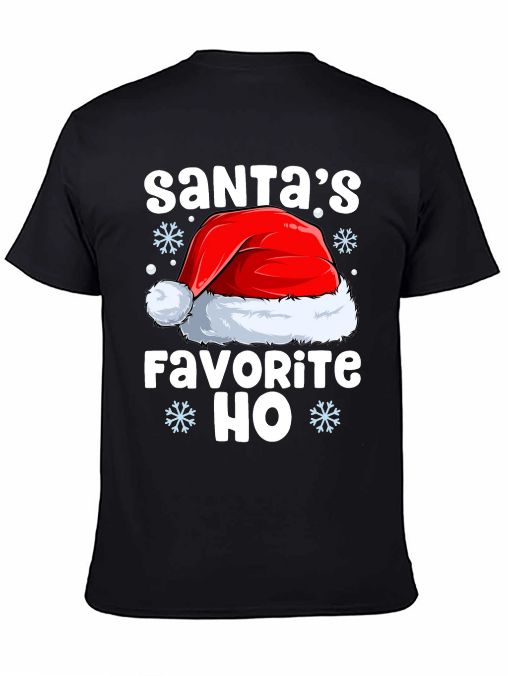 Santas Favorite HO Black Christmas T-Shirt