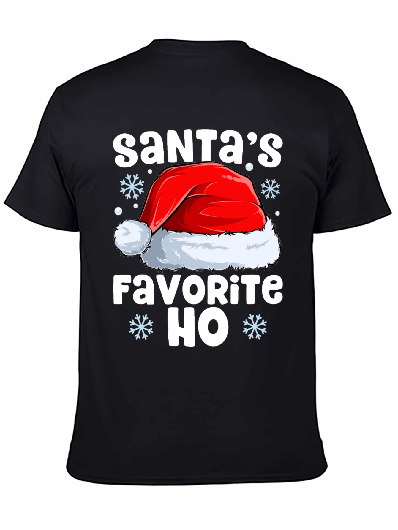 Santas Favorite HO Black Christmas T-Shirt
