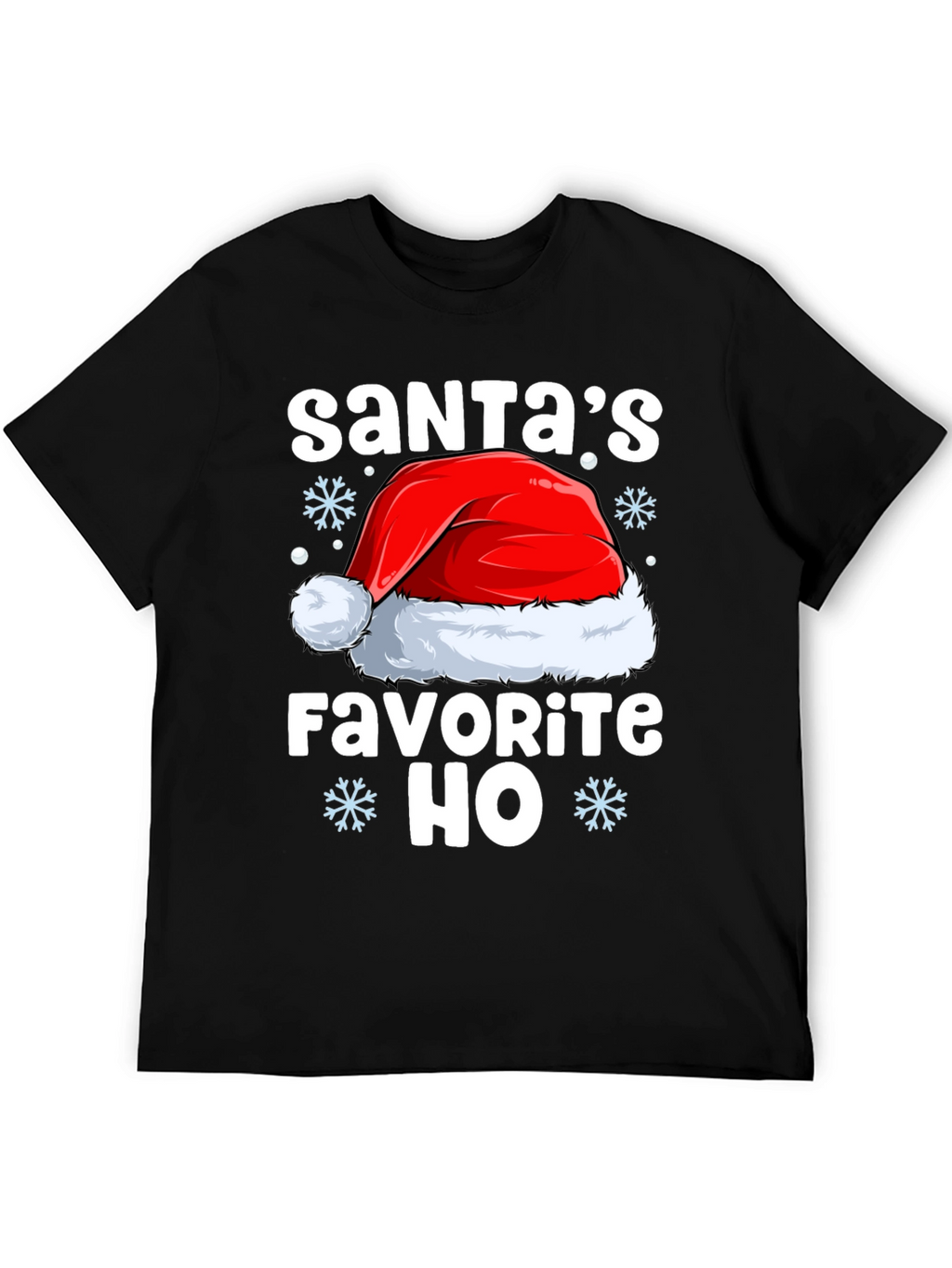 Santas Favorite HO Black Christmas T-Shirt