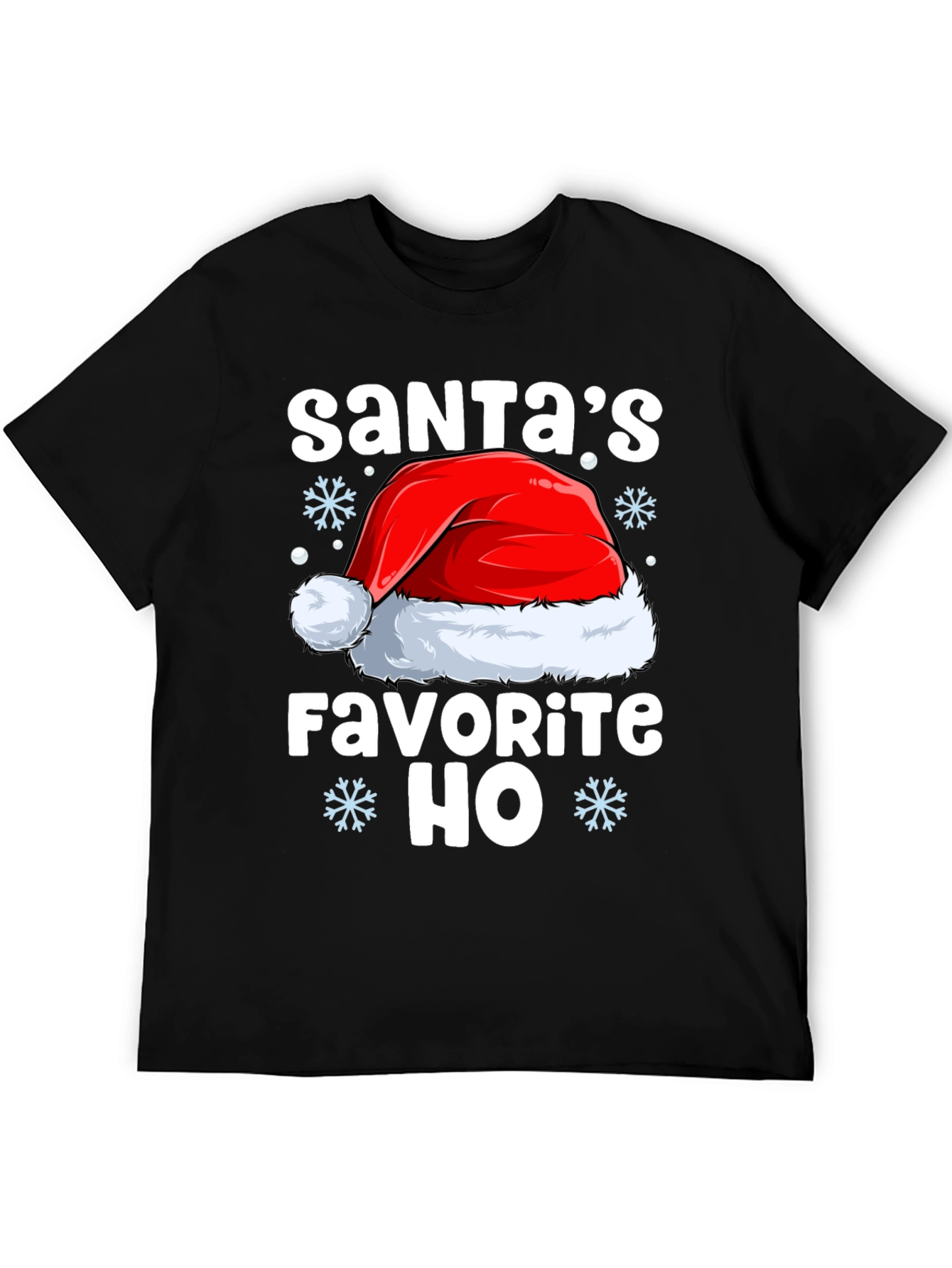 Santas Favorite HO Black Christmas T-Shirt