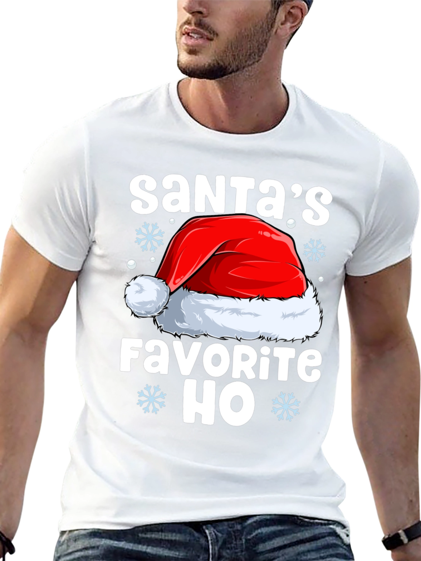 Santas Favorite HO Black Christmas T-Shirt