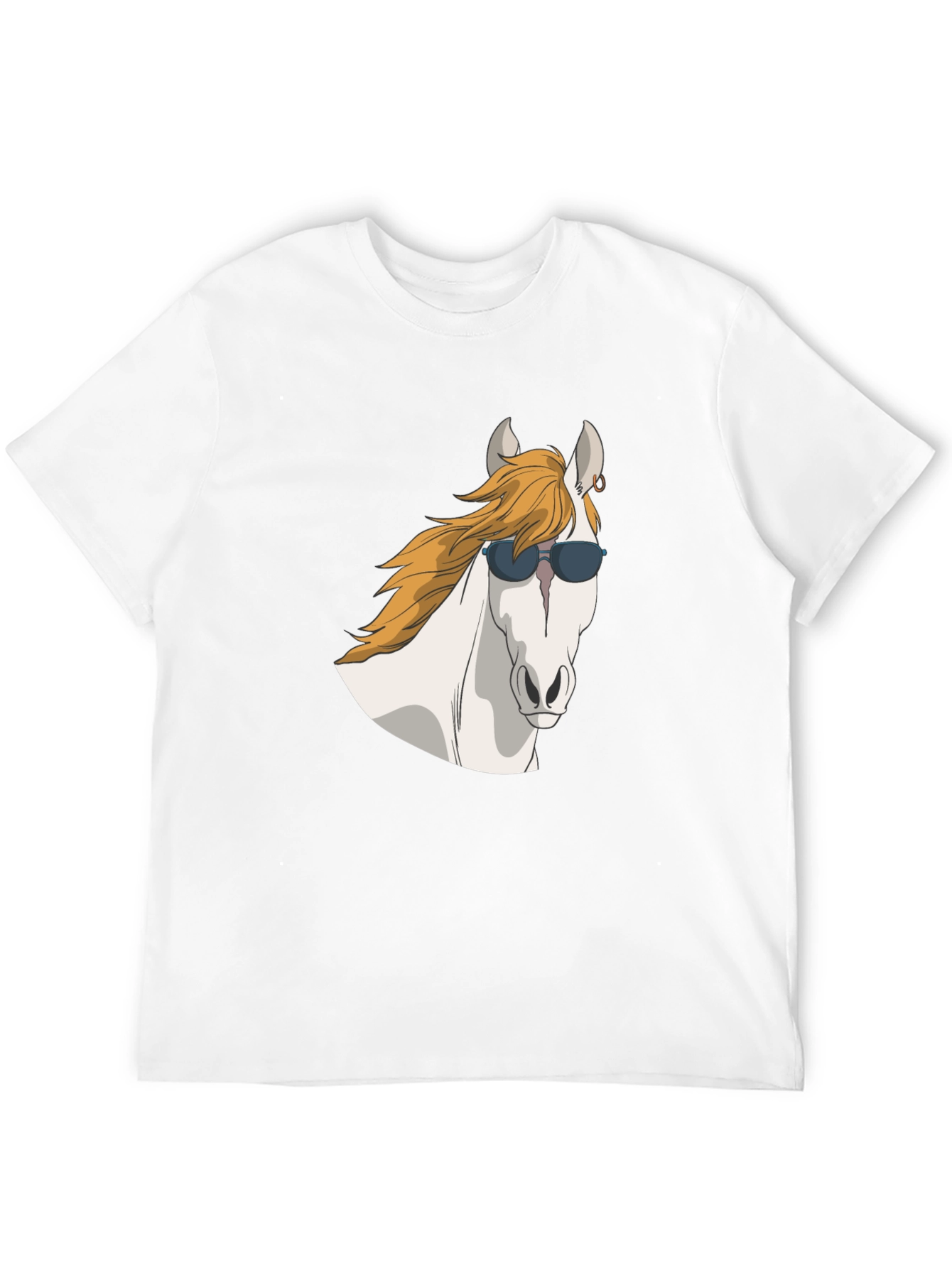 Cool Horse Graphic Tee - Black Cotton T-Shirt