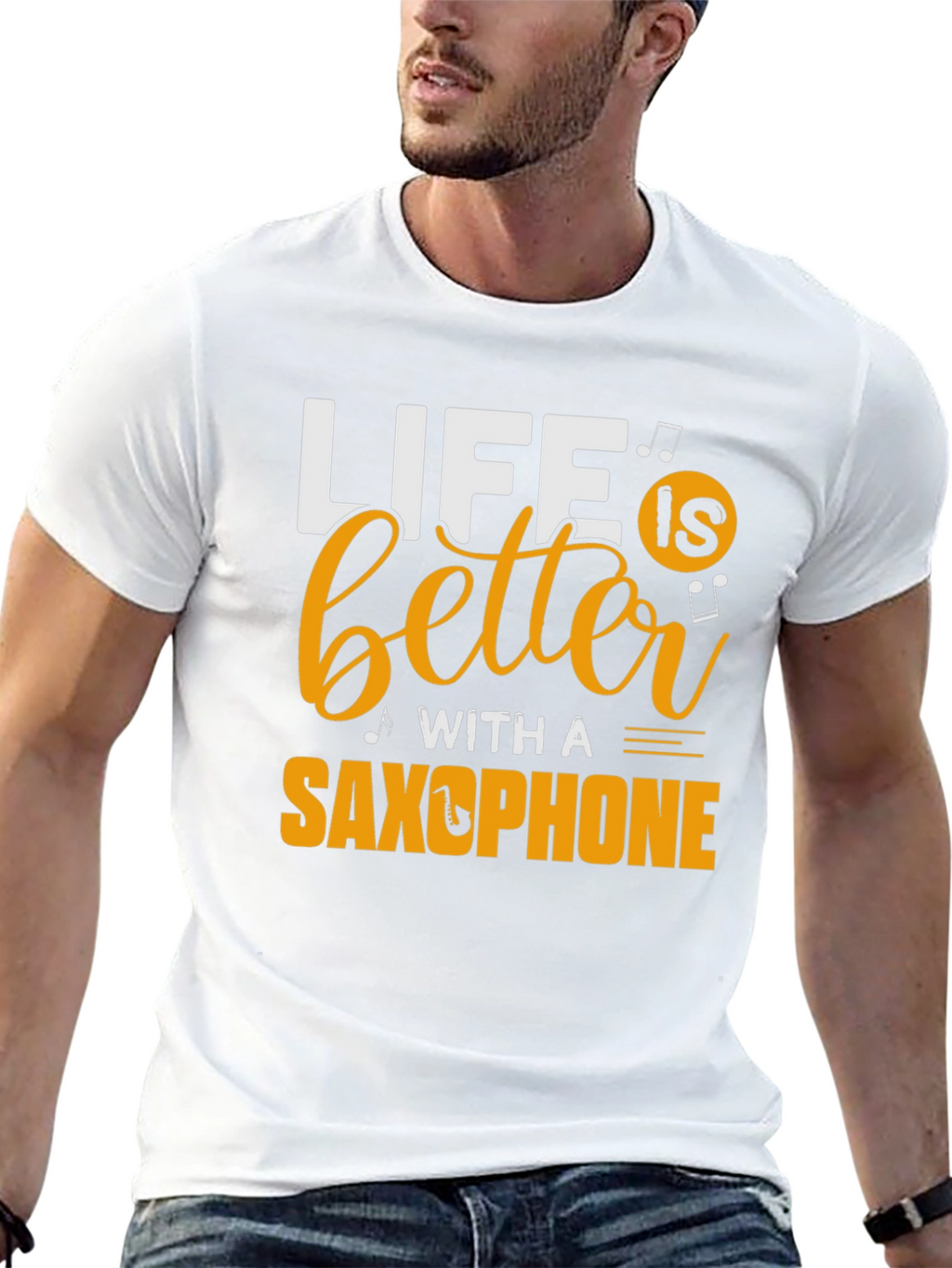 Life is Better with a Saxophone Black T-Shirt