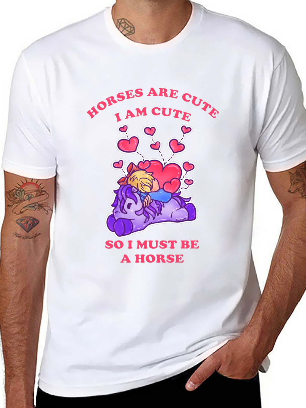Cute Horse Cartoon Graphic T-Shirt