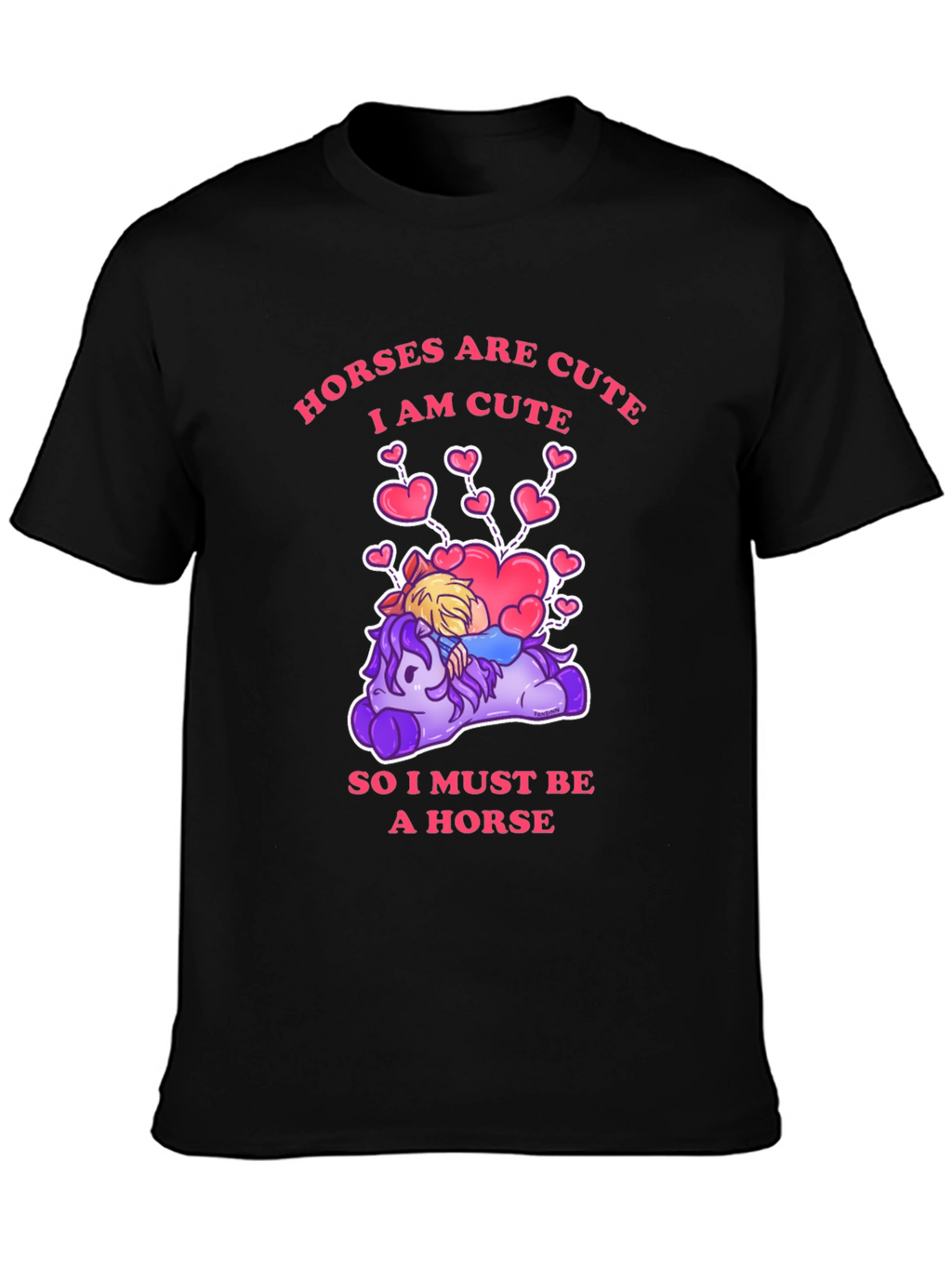 Cute Horse Cartoon Graphic T-Shirt