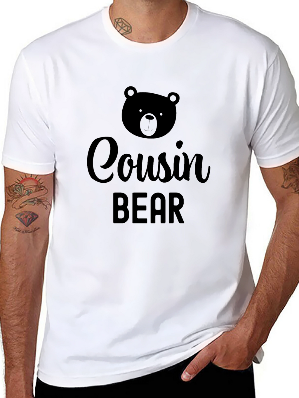 Cousin Bear T-Shirt - Black Novelty Tee