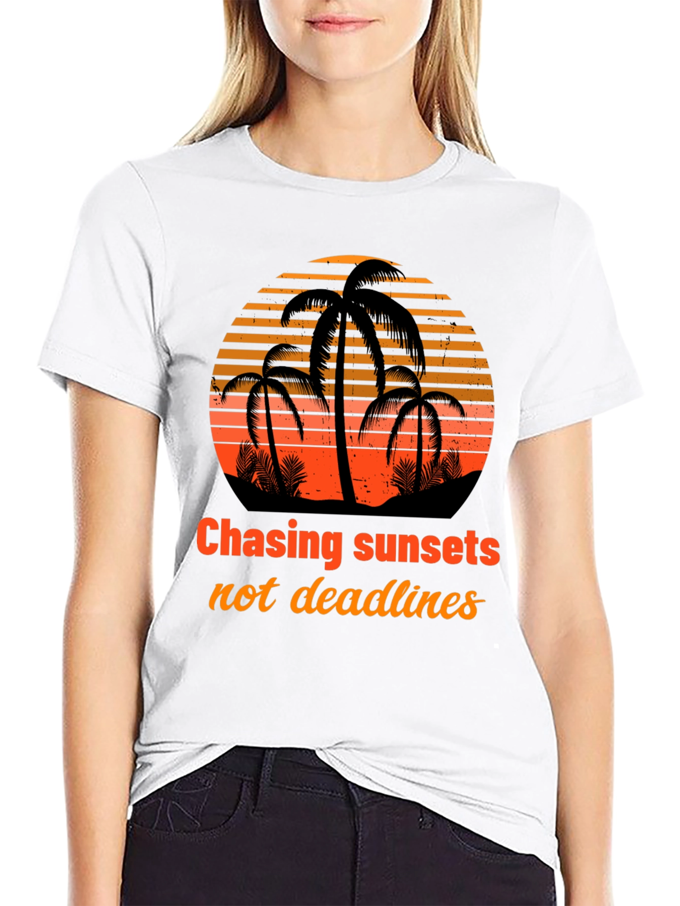 Chasing Sunsets T-Shirt - Tropical Design