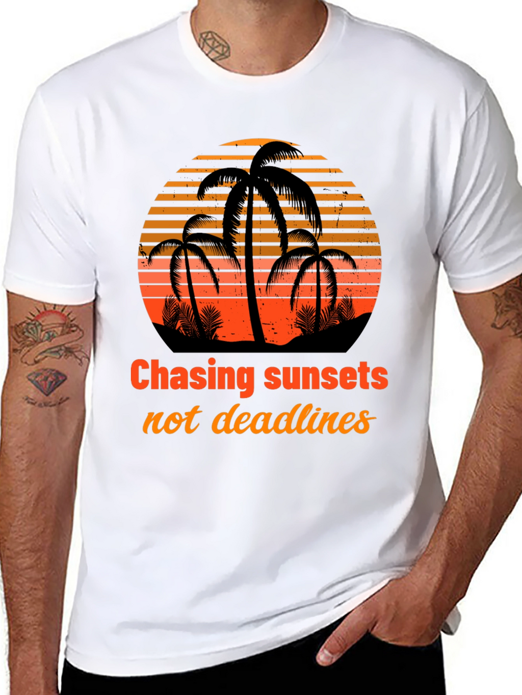 Chasing Sunsets T-Shirt - Tropical Design