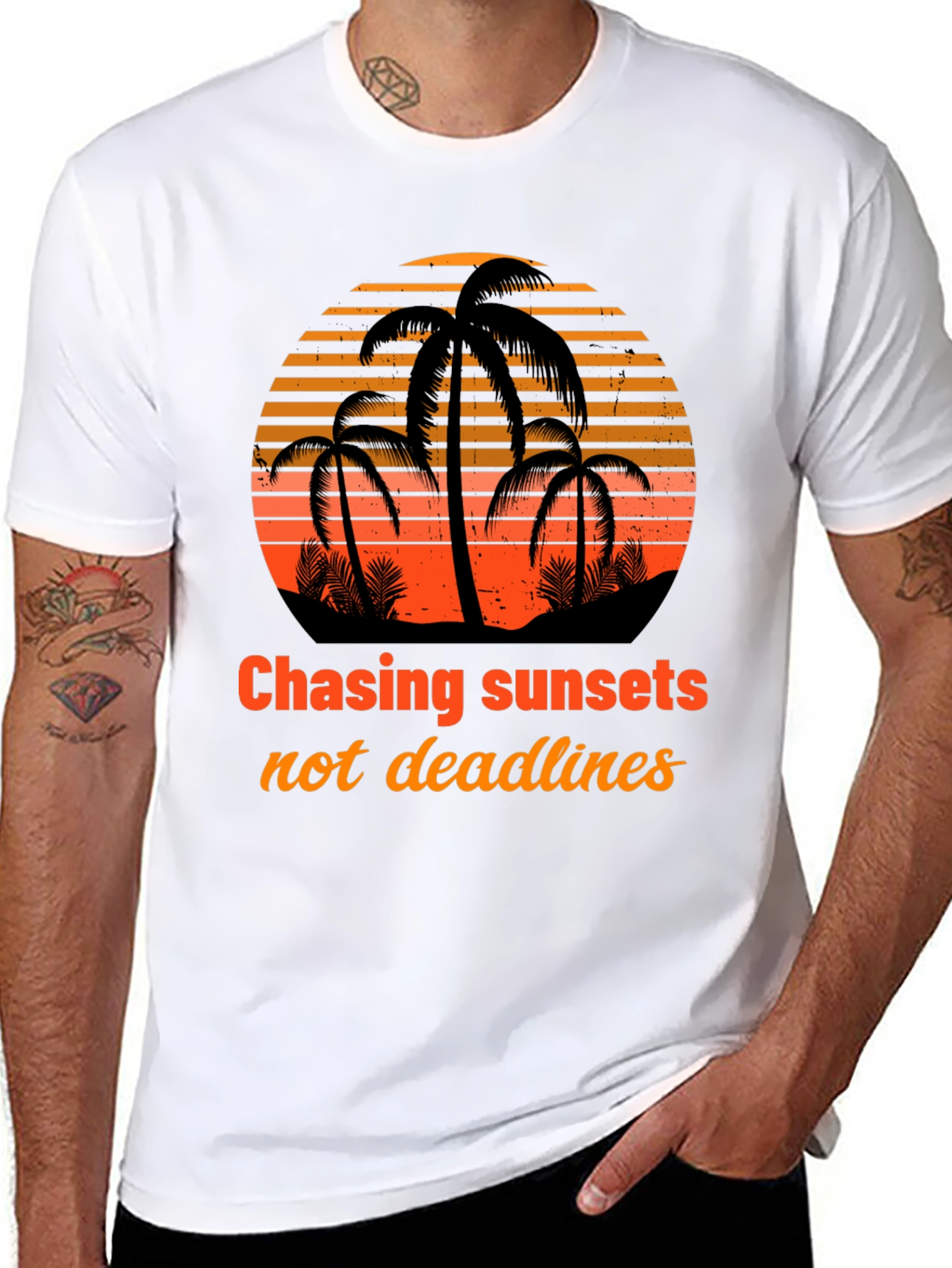 Chasing Sunsets T-Shirt - Tropical Design