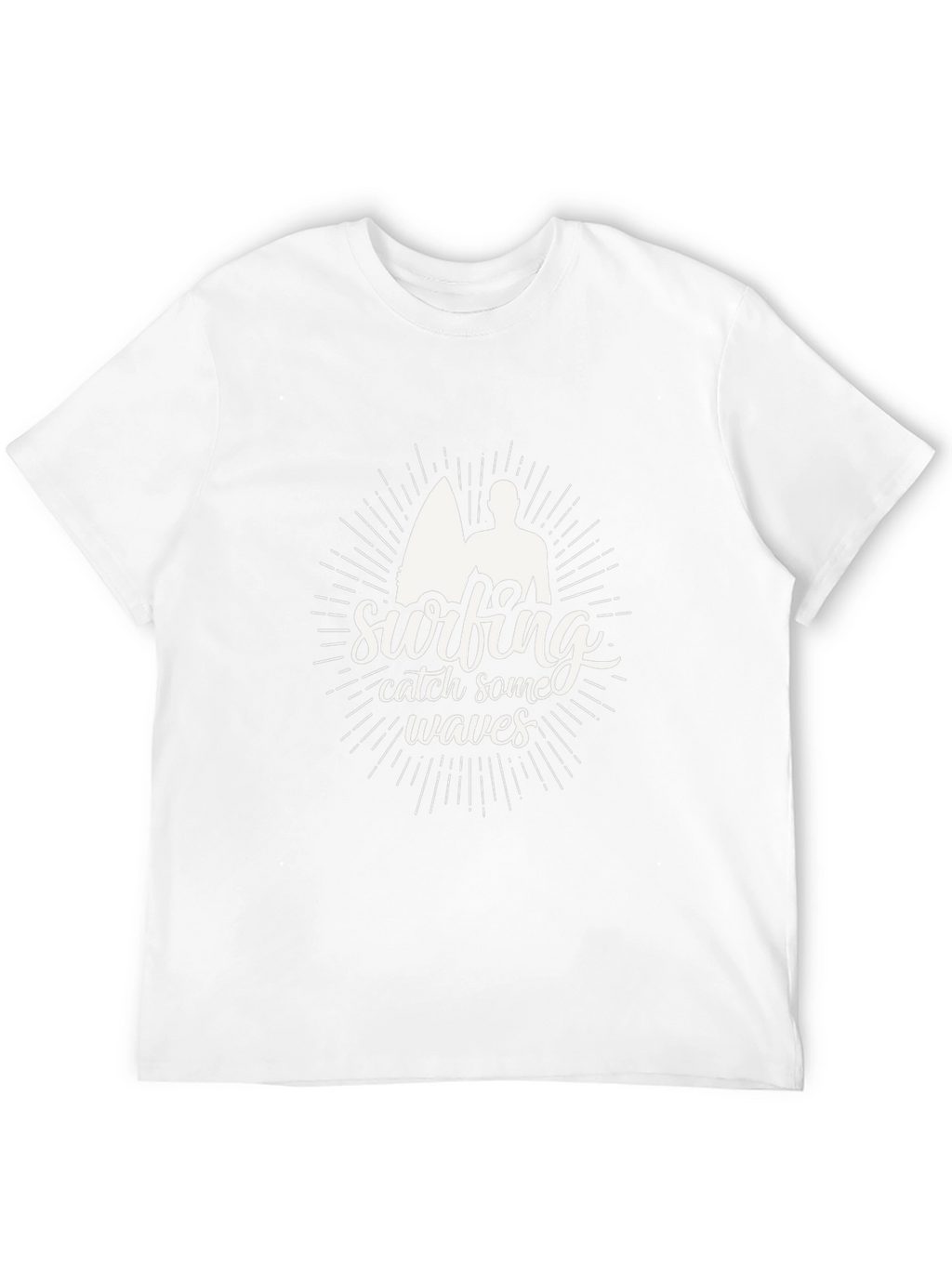 Surfing Catch Waves Black T-Shirt