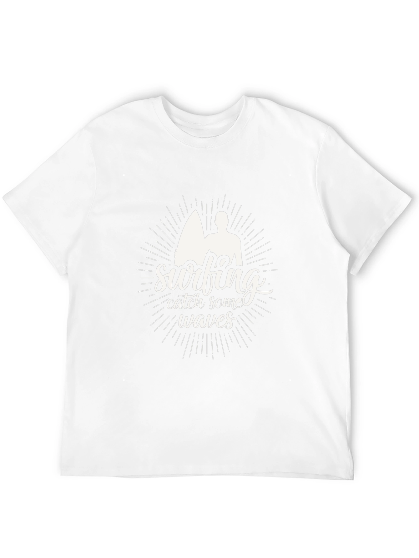 Surfing Catch Waves Black T-Shirt