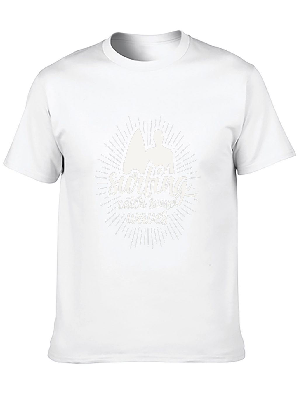 Surfing Catch Waves Black T-Shirt