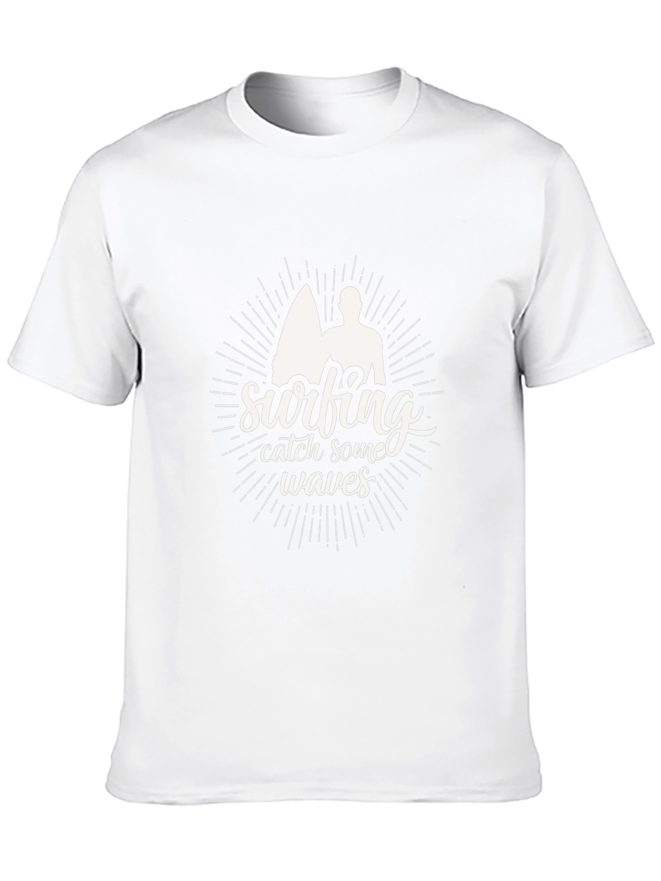 Surfing Catch Waves Black T-Shirt