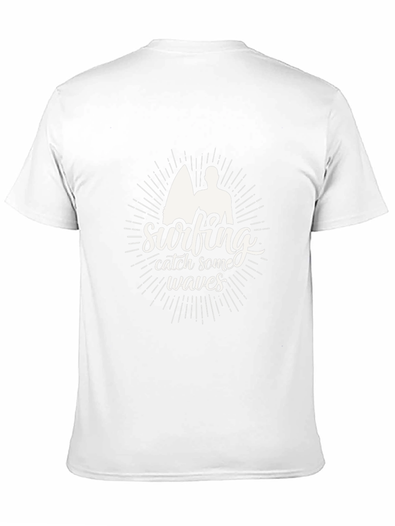 Surfing Catch Waves Black T-Shirt