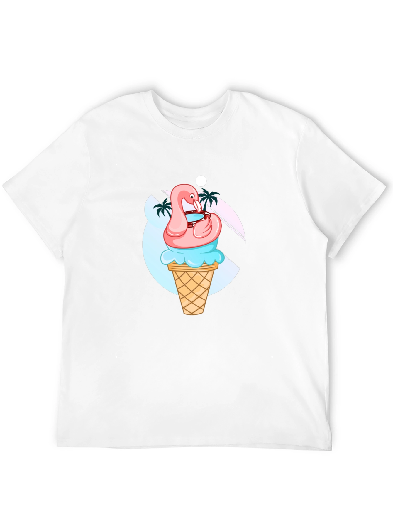 Flamingo Ice Cream Graphic Tee - Summer Vibes