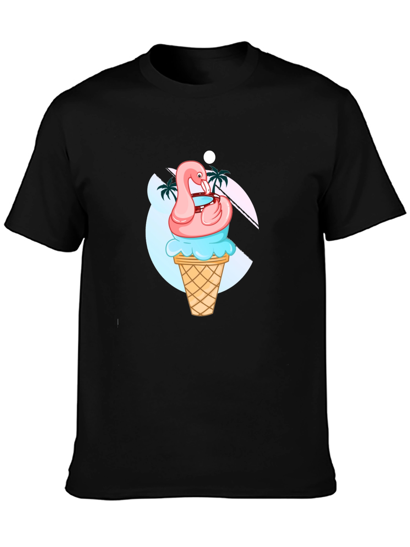 Flamingo Ice Cream Graphic Tee - Summer Vibes