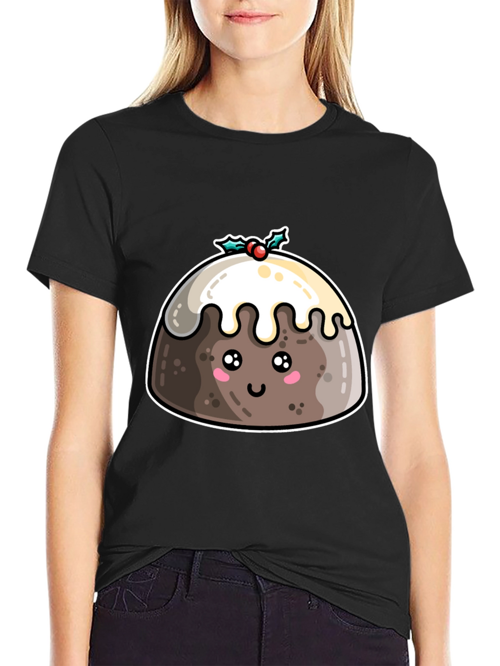 Cute Christmas Pudding T-Shirt - Holiday Festive Tee