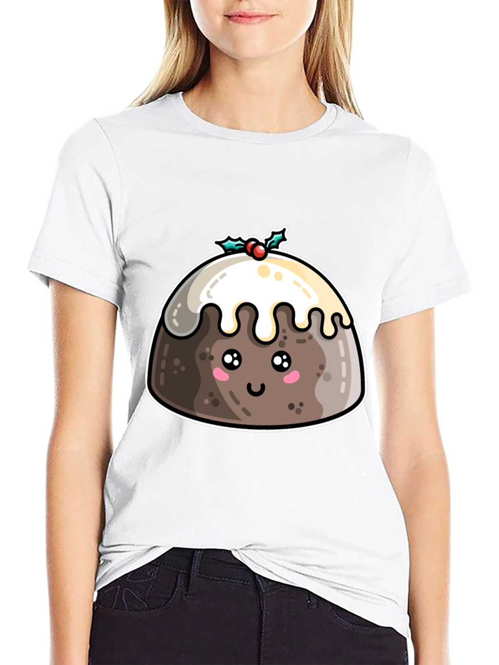 Cute Christmas Pudding T-Shirt - Holiday Festive Tee