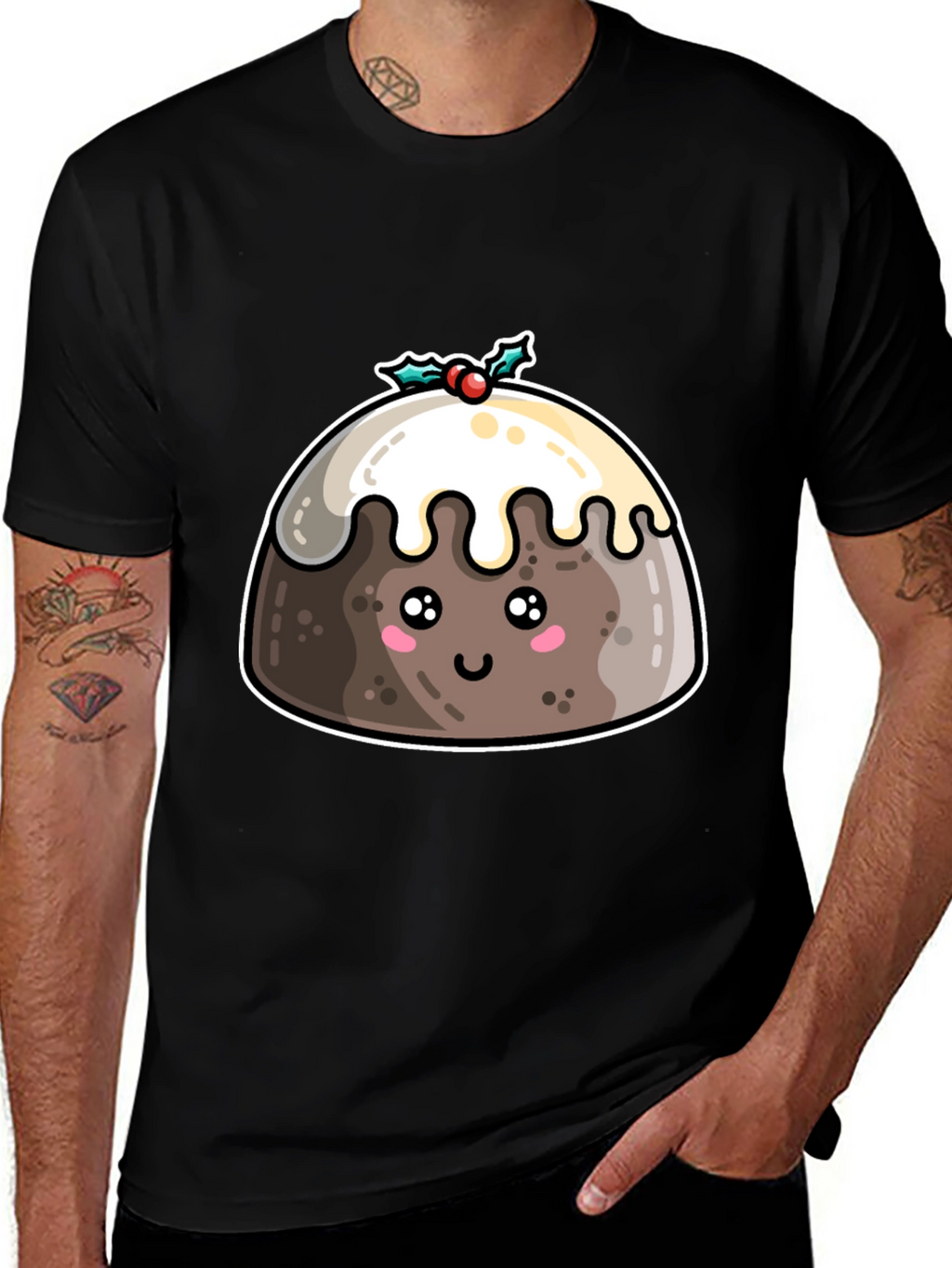 Cute Christmas Pudding T-Shirt - Holiday Festive Tee