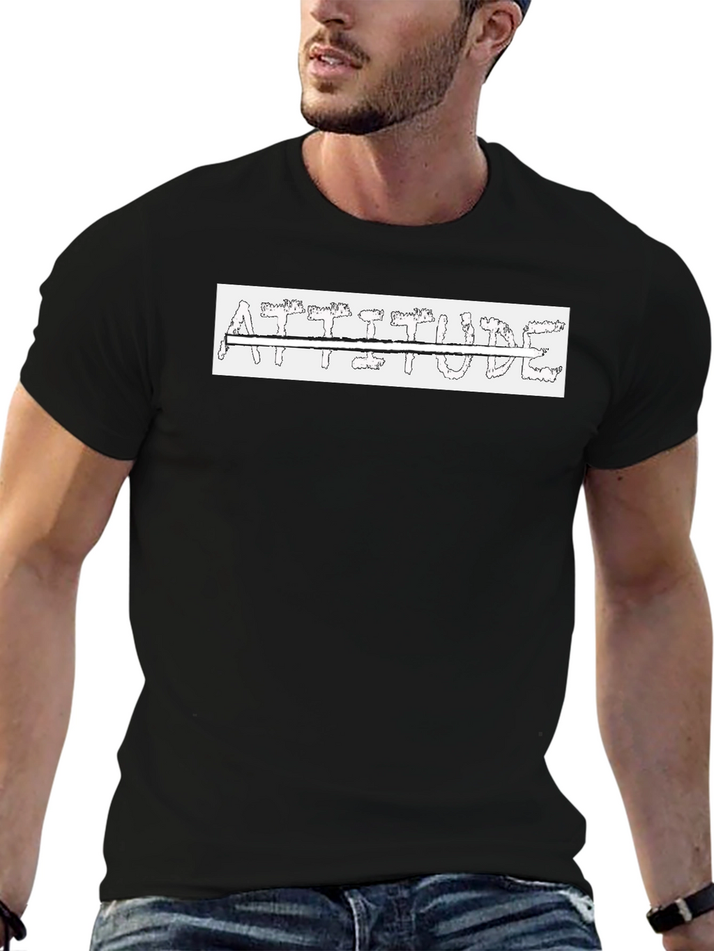 Attitude Black T-Shirt - Bold Graphic Tee