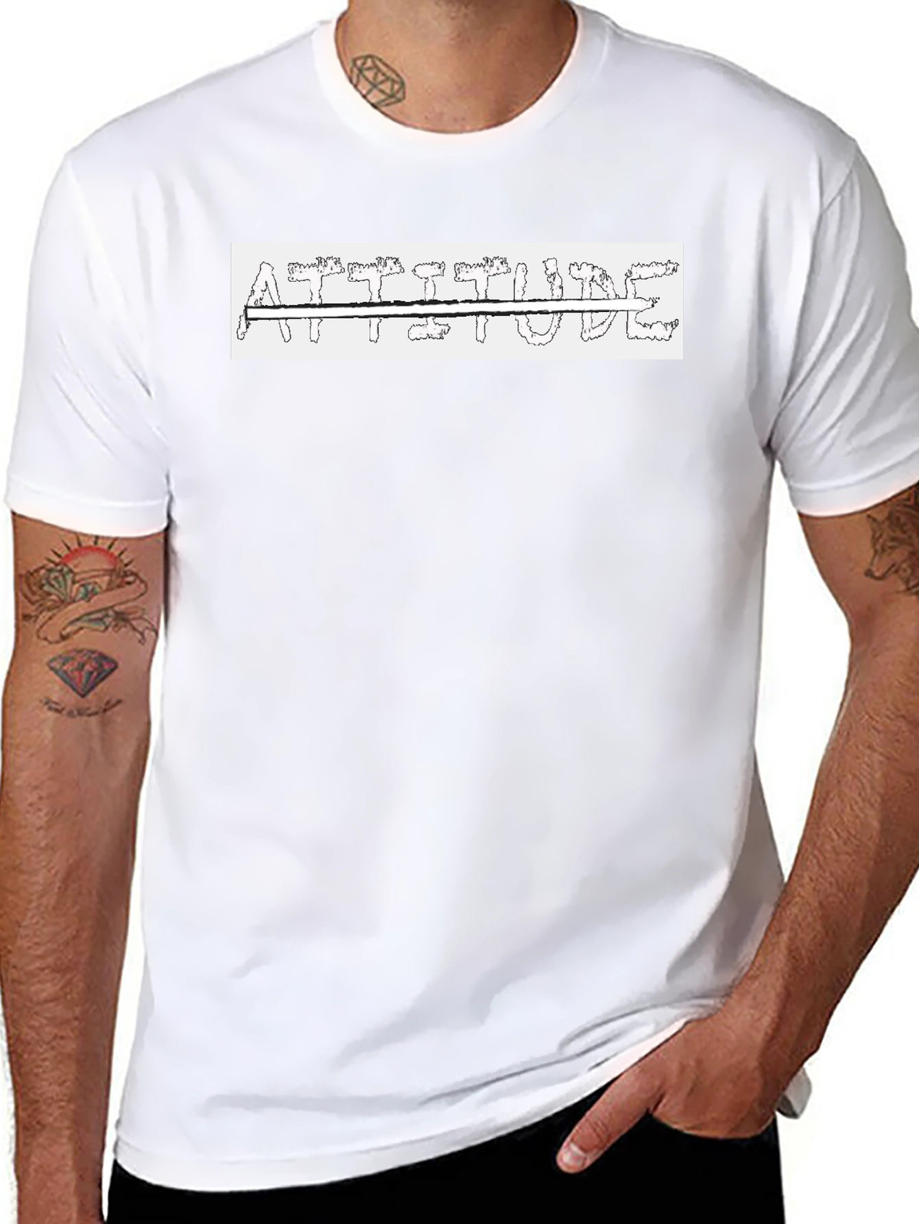 Attitude Black T-Shirt - Bold Graphic Tee