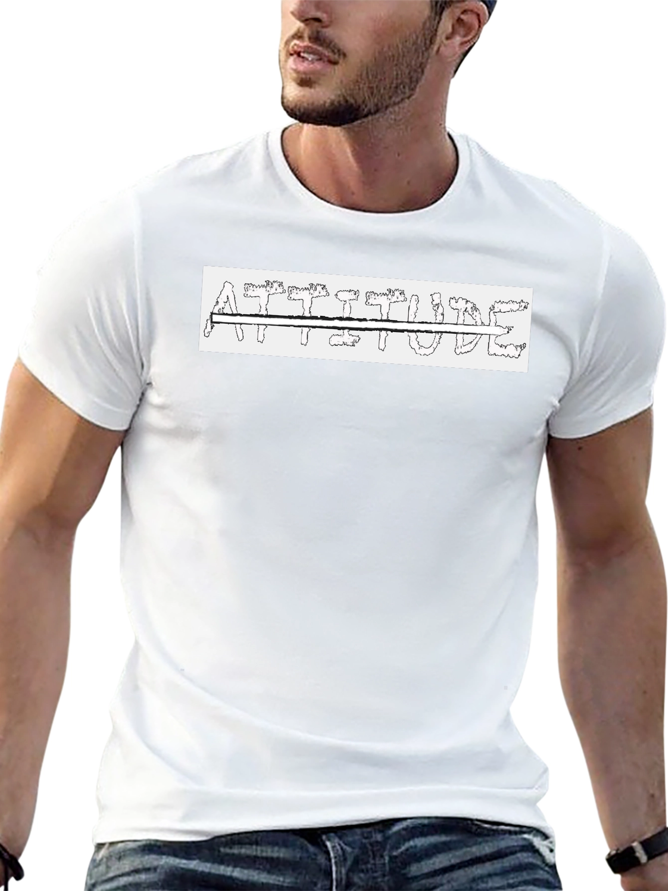 Attitude Black T-Shirt - Bold Graphic Tee