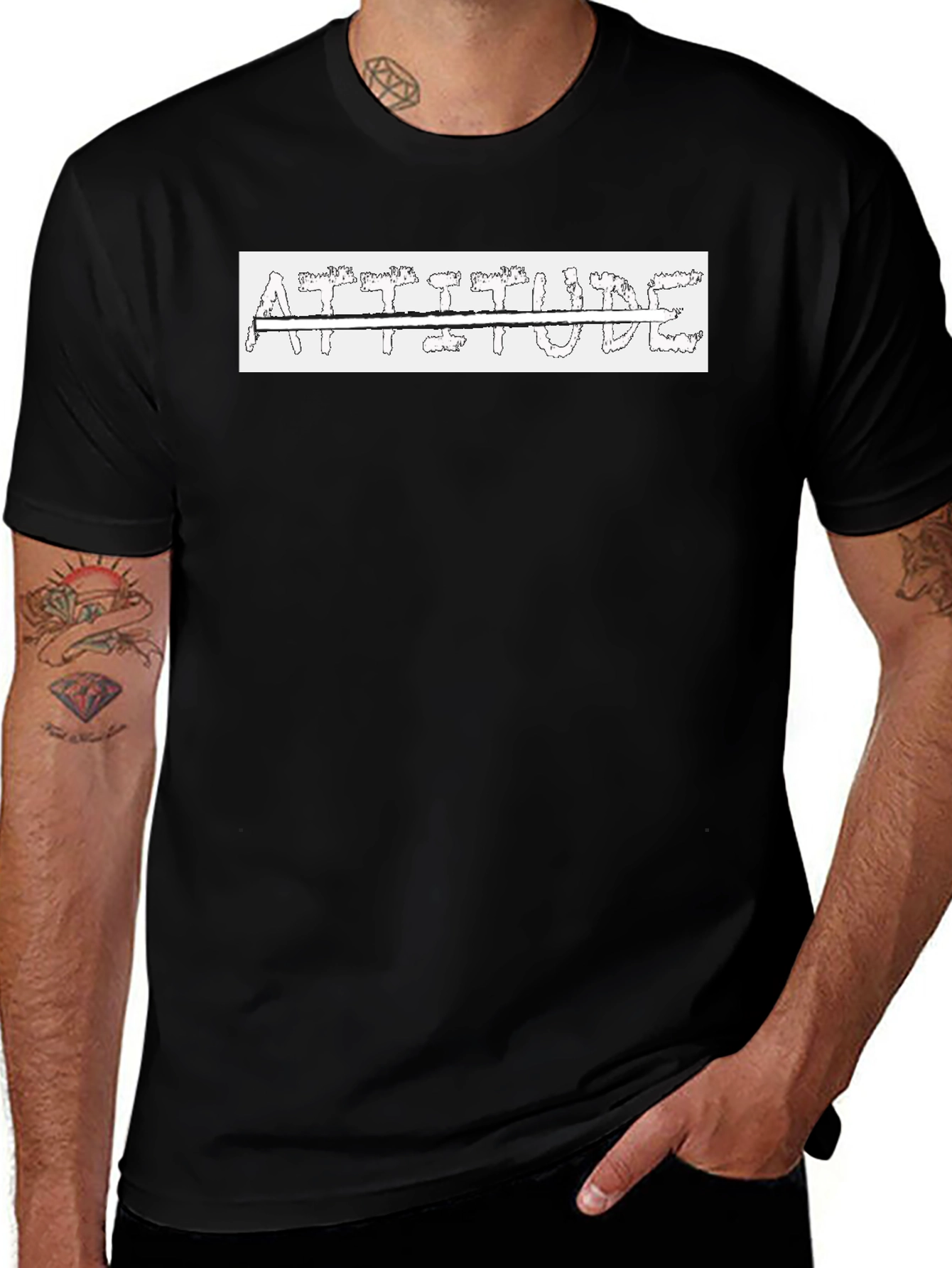 Attitude Black T-Shirt - Bold Graphic Tee