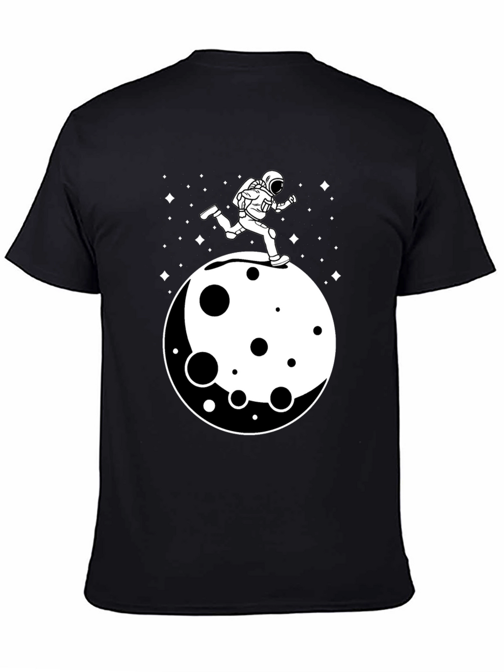 Astronaut Running on Moon Graphic T-Shirt