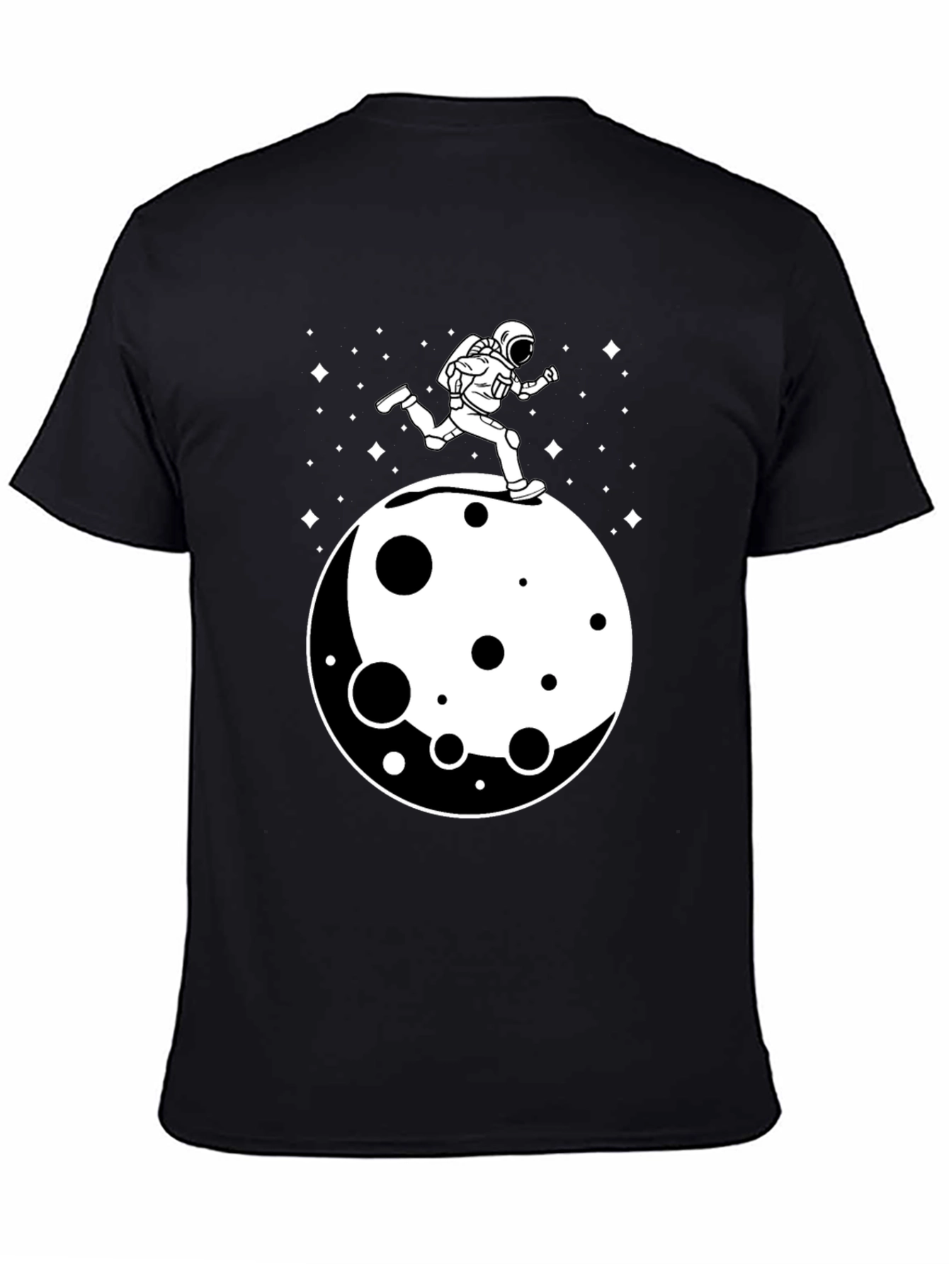 Astronaut Running on Moon Graphic T-Shirt
