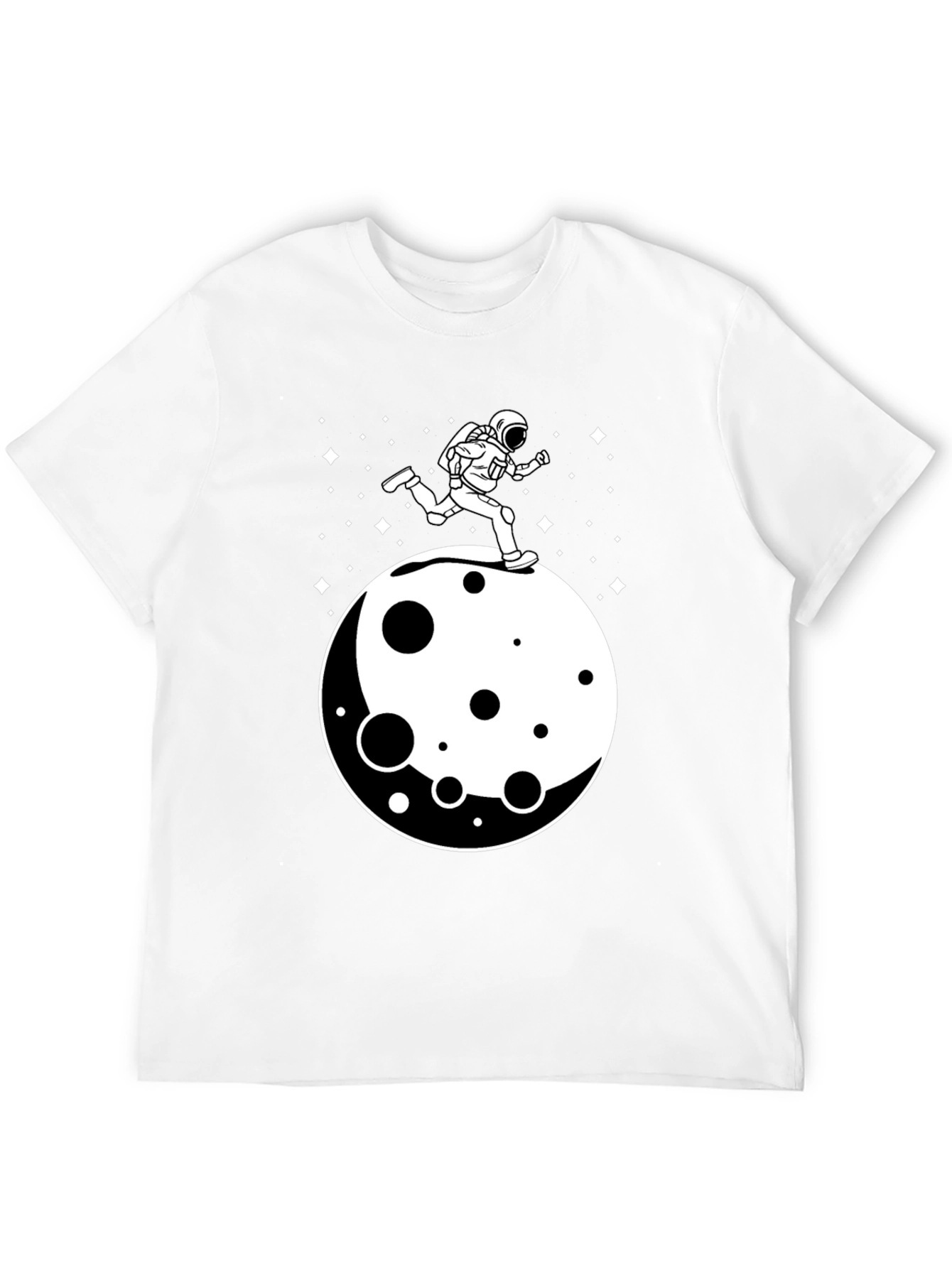 Astronaut Running on Moon Graphic T-Shirt