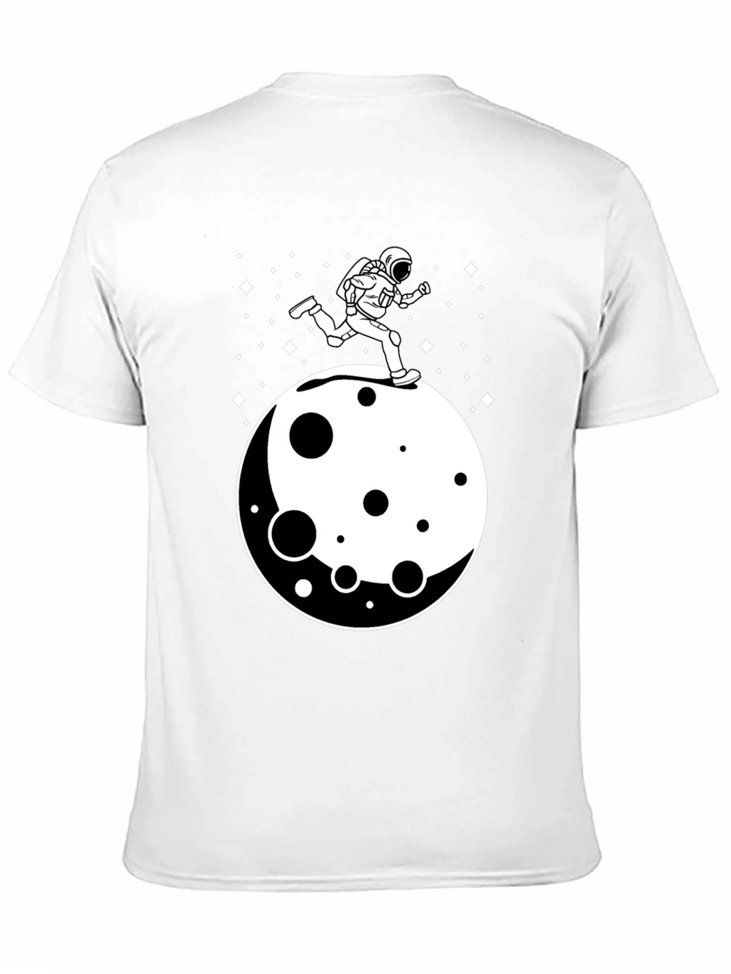 Astronaut Running on Moon Graphic T-Shirt