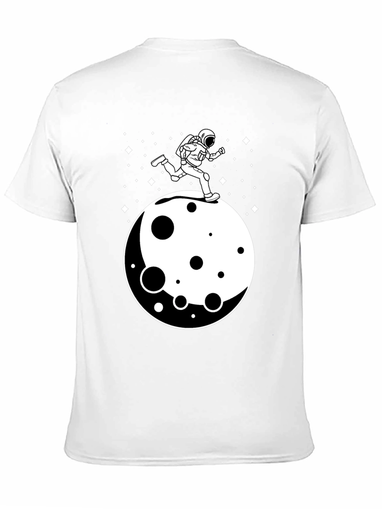 Astronaut Running on Moon Graphic T-Shirt