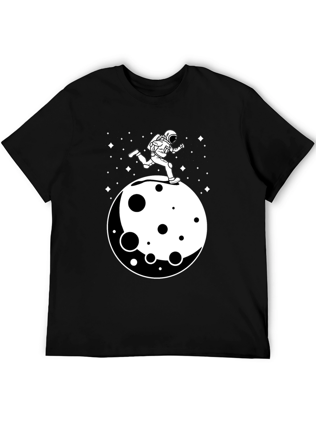 Astronaut Running on Moon Graphic T-Shirt